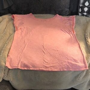 🎉4 for $20 Loft Coral and White Striped Tee, size medium